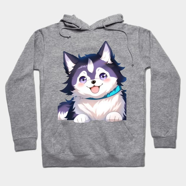 Happy Husky Puppy Hoodie by SDAIUser